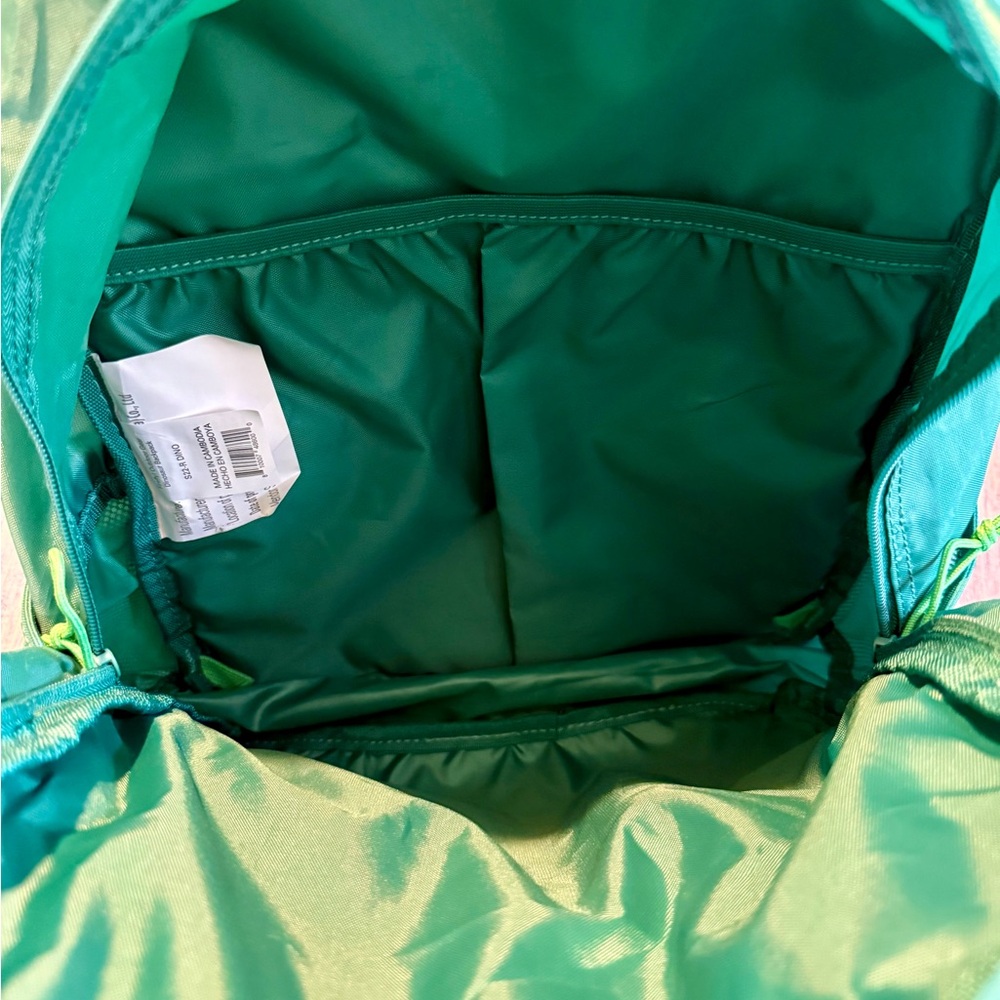 Green Triceratops Dinosaur Kids Backpack - Picture 7 of 9